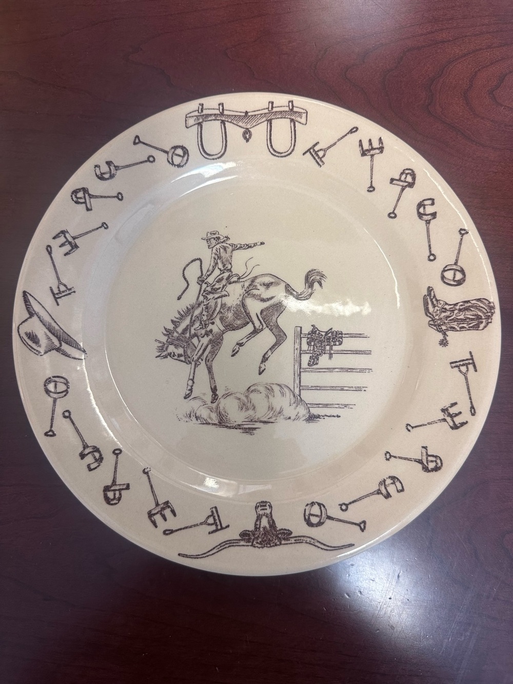 Vintage TEPCO USA CHINA Marked Ceramic Plate - Cream with Green Stamp